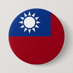 Chapa Redonda De 7 Cm Bandera taiwanesa