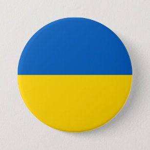 Chapa Redonda De 7 Cm Bandera ucraniana apoya oro amarillo azul 