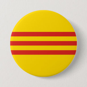Chapa Redonda De 7 Cm Bandera vietnamita del sur