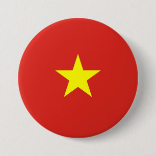 Chapa Redonda De 7 Cm Bandera vietnamita (Vietnam)