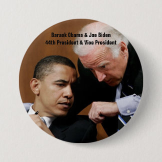 Chapa Redonda De 7 Cm Barack Obama y Joe Biden