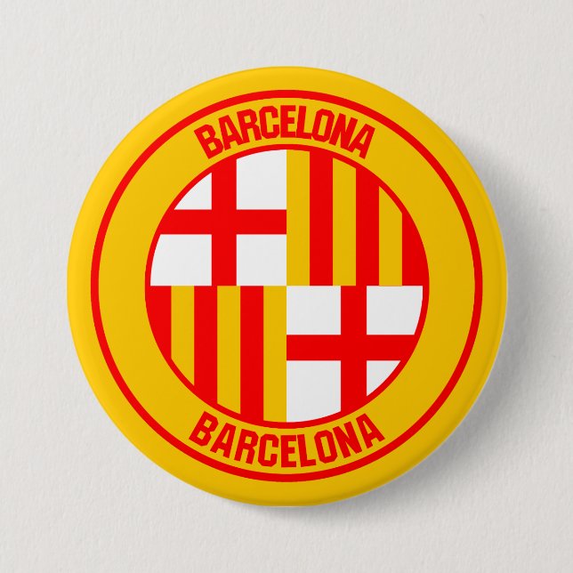 Chapa Redonda De 7 Cm Barcelona Round Emblem (Anverso)