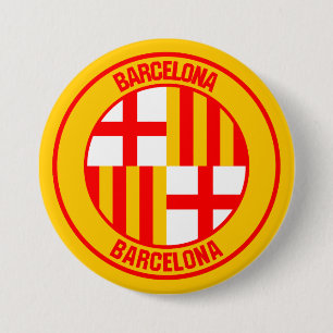 Chapa Redonda De 7 Cm Barcelona Round Emblem