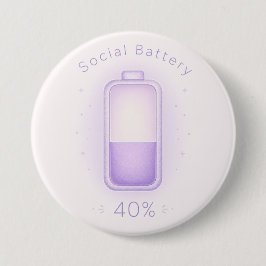 Chapa Redonda De 7 Cm Batería social neurodivergente Autismo TDAH AuTDAH
