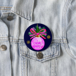 Chapa Redonda De 7 Cm Bauble de cinta rosa único