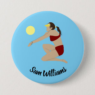 Chapa Redonda De 7 Cm Beach Volleyball