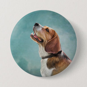 Chapa Redonda De 7 Cm Beagle de perro dibujante