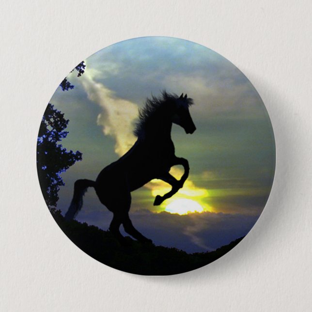 Chapa Redonda De 7 Cm Beautiful Horse Art Button (Anverso)