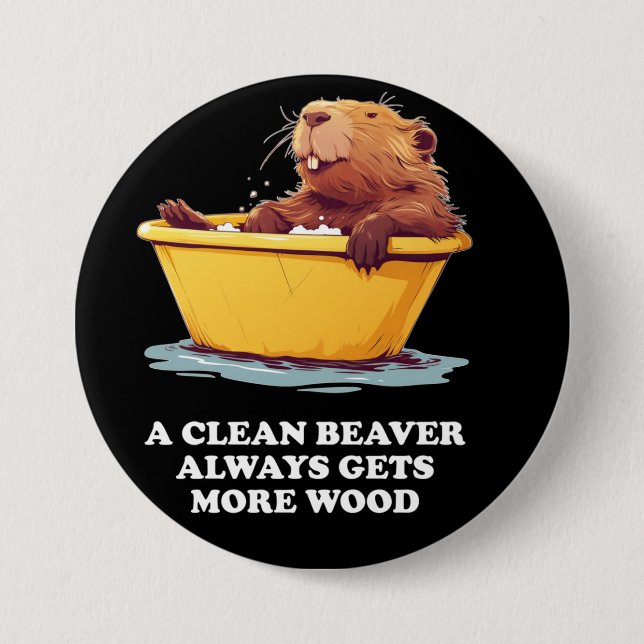 Chapa Redonda De 7 Cm Beaver Lover Bath (Anverso)