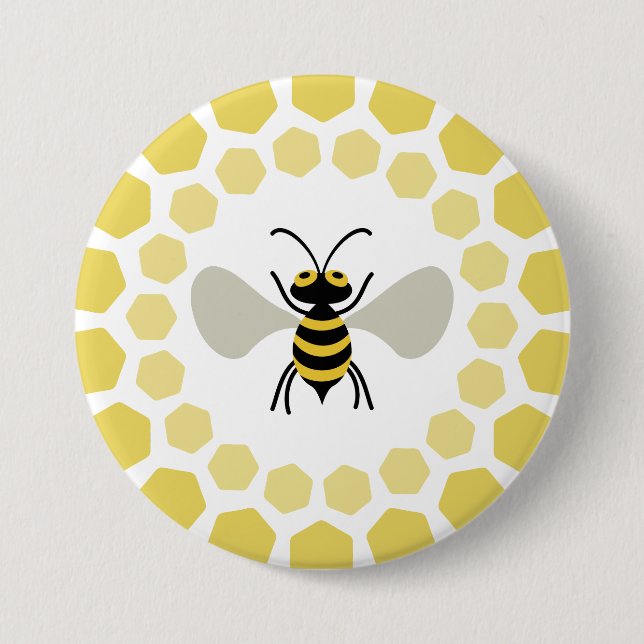 Chapa Redonda De 7 Cm Bee (Anverso)