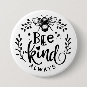 Chapa Redonda De 7 Cm Bee Kind Always Button