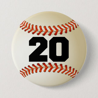 Chapa Redonda De 7 Cm Béisbol del número 20