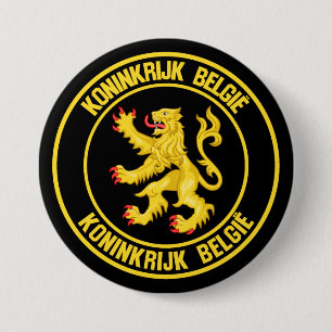 Chapa Redonda De 7 Cm Bélgica Round Emblem