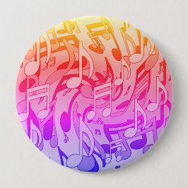 Chapa Redonda De 7 Cm Bella música Happy Colours Lively Musical Notes