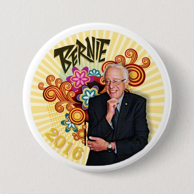 Chapa Redonda De 7 Cm Bernie 2016 (Anverso)