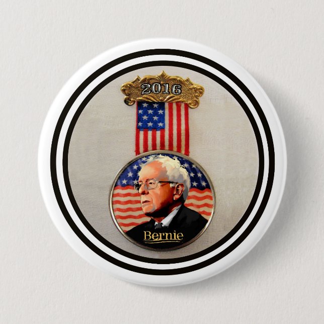 Chapa Redonda De 7 Cm Bernie 2016 (Anverso)