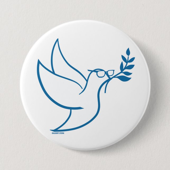 Chapa Redonda De 7 Cm Bernie Peace Bird Pin (Anverso)
