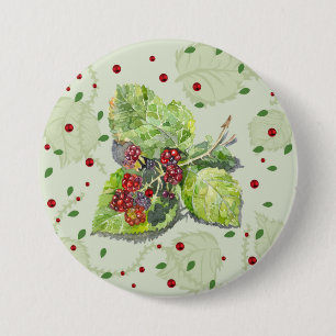 Chapa Redonda De 7 Cm Berry red and black blackberries