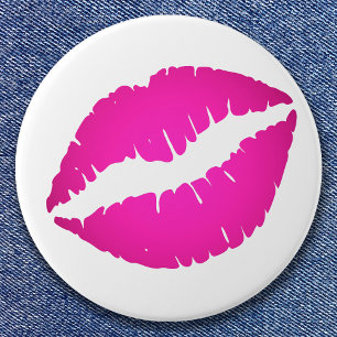 Chapa Redonda De 7 Cm Beso Ombre Rosado Caliente