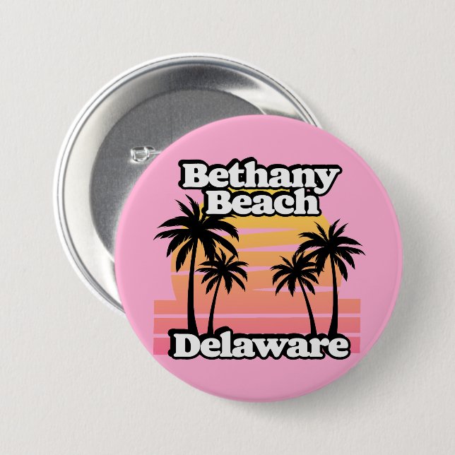 Chapa Redonda De 7 Cm Bethany Beach Delaware (Anverso y reverso)