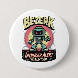 Chapa Redonda De 7 Cm Bezerk Intruder Alert World Tour Retro Arcade