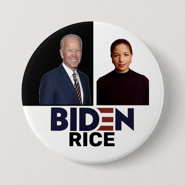 Chapa Redonda De 7 Cm Biden/Arroz 2020 (Anverso)