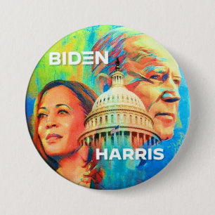 Chapa Redonda De 7 Cm Biden Harris