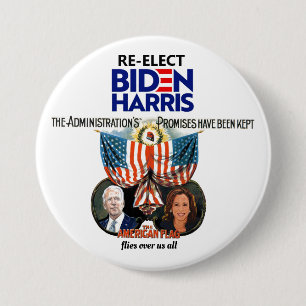 Chapa Redonda De 7 Cm Biden Harris 2024