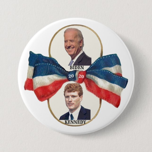 Chapa Redonda De 7 Cm Biden Kenndy 2020 (Anverso)
