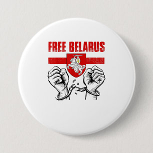 Chapa Redonda De 7 Cm BIELORRUSIA LIBRE Pogonya Bandera Bielorrusia Whi 
