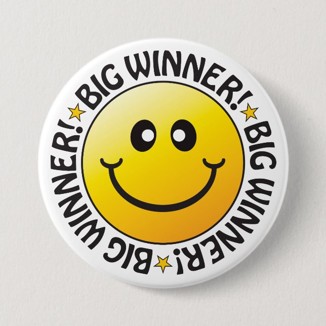 Chapa Redonda De 7 Cm Big Winner Badge (Anverso)