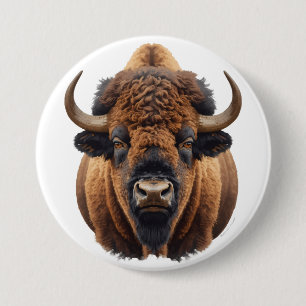 Chapa Redonda De 7 Cm Bisonte / Búfalo