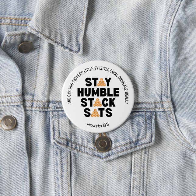 Chapa Redonda De 7 Cm Bitcoin STAY HUMBLE STACK SATS Crypto (In situ)
