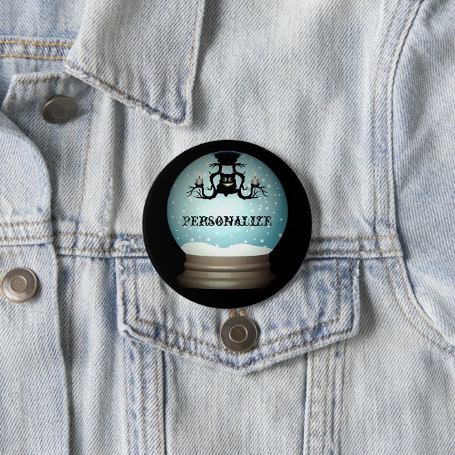 Chapa Redonda De 7 Cm Black cat otoño chandelier otoño bola de nieve oto (In situ)