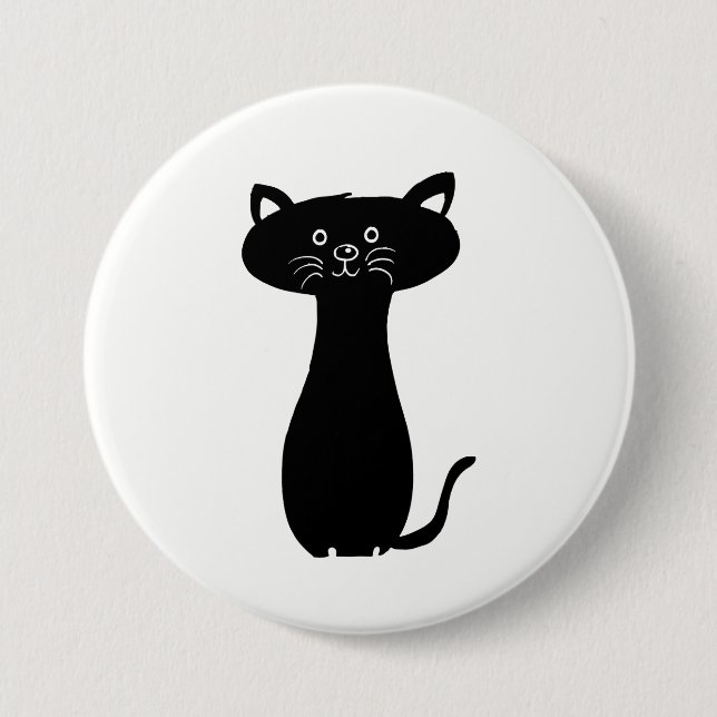 Chapa Redonda De 7 Cm Black Personalizado Kitty (Anverso)