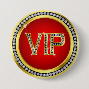 Chapa Redonda De 7 Cm Bling VIP Button - srf