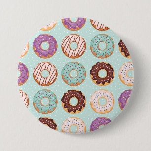Chapa Redonda De 7 Cm  Blue, Purple, Chocolate Iced Donuts