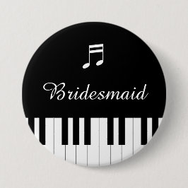Chapa Redonda De 7 Cm Boda de teclado de piano