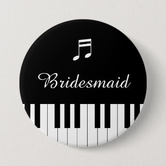 Chapa Redonda De 7 Cm Boda de teclado de piano