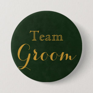 Chapa Redonda De 7 Cm Boda Gold Team Groom