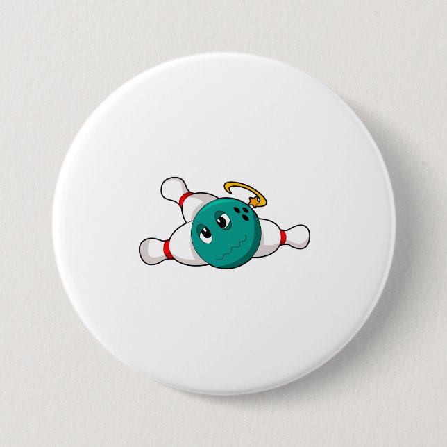 Chapa Redonda De 7 Cm Bola de bolas de bolos (Anverso)