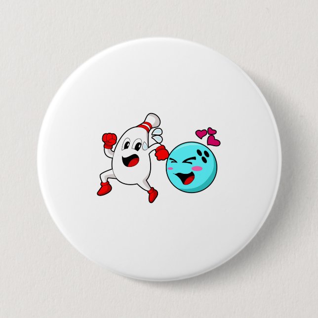 Chapa Redonda De 7 Cm Bola de bolos (Anverso)