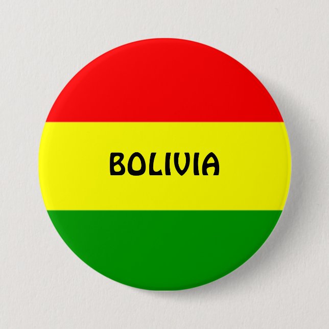 Chapa Redonda De 7 Cm BOLIVIA: Bandera de Bolivia (Anverso)