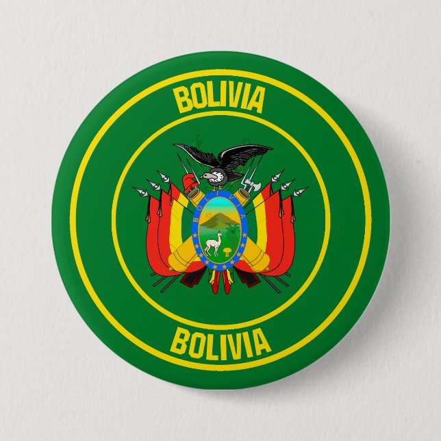 Chapa Redonda De 7 Cm Bolivia Round Emblem (Anverso)