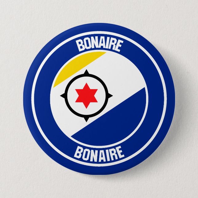 Chapa Redonda De 7 Cm Bonaire Round Emblem (Anverso)