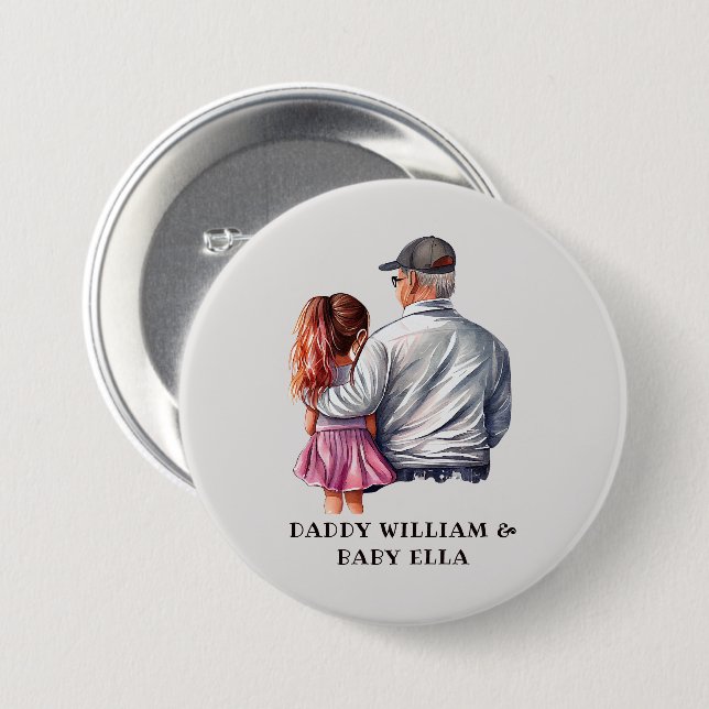 Chapa Redonda De 7 Cm Bono padre y hija (14) (Anverso y reverso)
