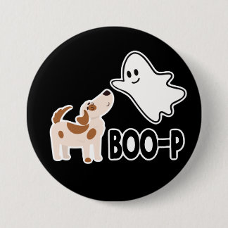 Chapa Redonda De 7 Cm Boo adorable y espeluznante cachorro de Halloween