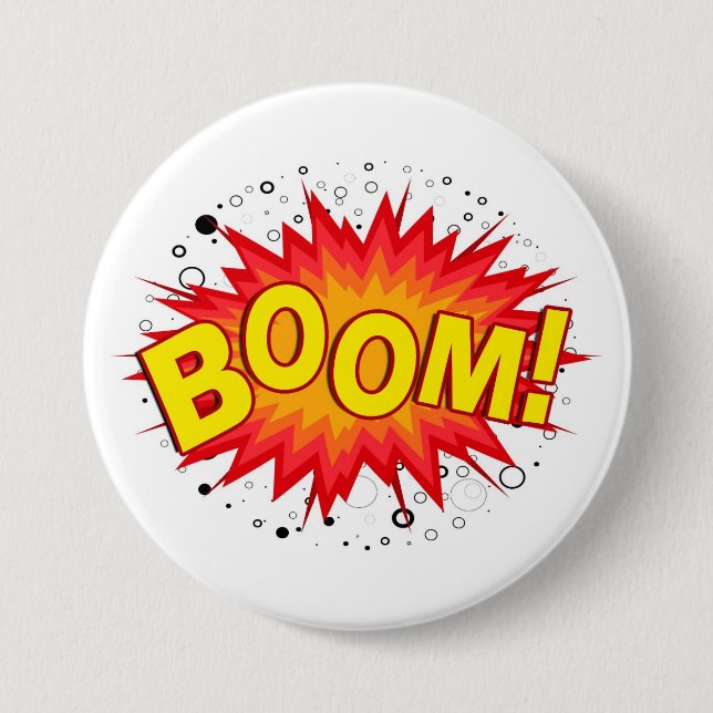 Chapa Redonda De 7 Cm ¡Boom! (Anverso)