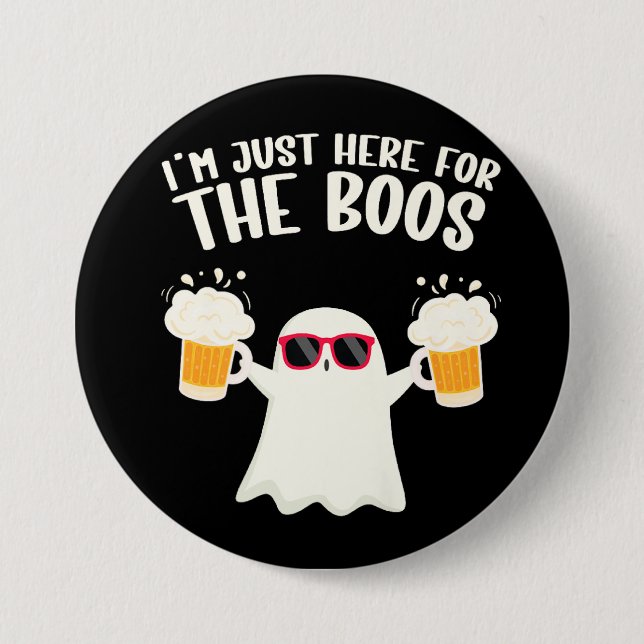 Chapa Redonda De 7 Cm Boos Beer Tipsy Ghost Adultos (Anverso)