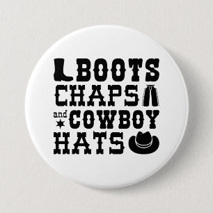 Chapa Redonda De 7 Cm Boots Chaps Y Gorras De Vaqueros